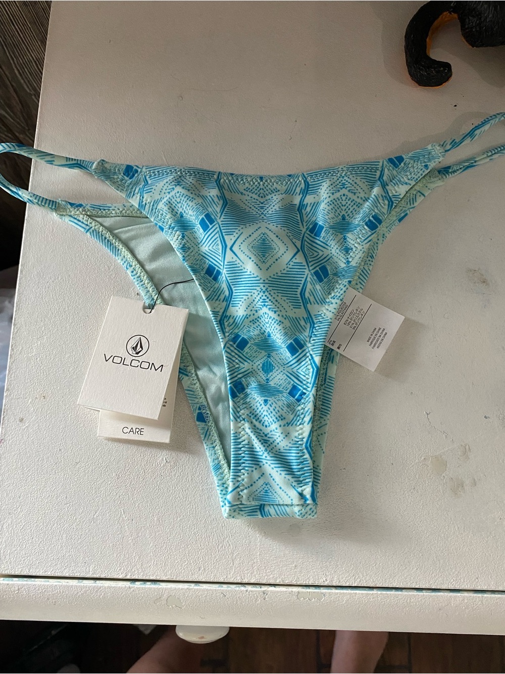 Volcom Light Blue Geo Print Bikini Bottom